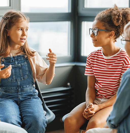 Two children talking